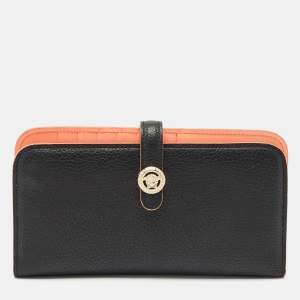 Versace Black Leather Medusa Long Wallet