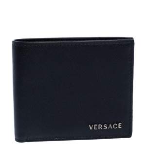 Versace Black Leather Bifold Wallet