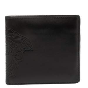 Versace Black Leather Medusa Bifold Wallet
