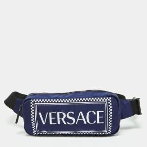 Versace Blue Nylon Belt Bag