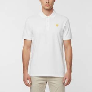 Pre Owned Versace White Medusa Embroidered Piqué Knit Polo T-Shirt M