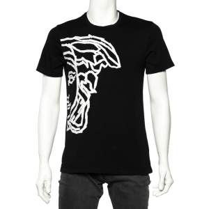 Versace Collection Black Medusa Head Printed Cotton Crewneck T-Shirt M