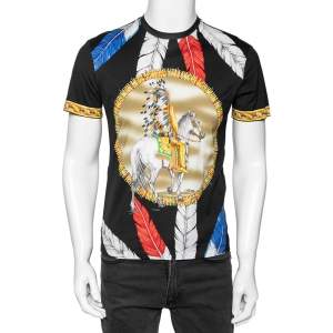 Versace Multicolored Printed Cotton Short Sleeve T-Shirt S