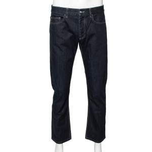 Versace Navy Blue Cotton Denim Pants L