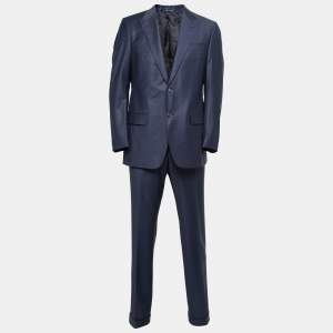 Versace Blue Wool Single-Breasted Suit L