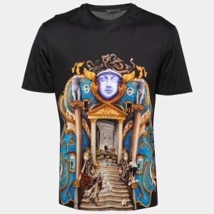 Versace Black Baroque Medusa Print Cotton T-Shirt M