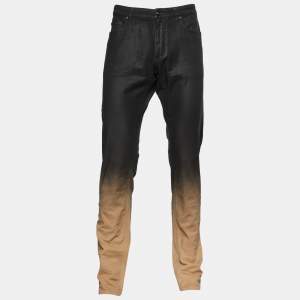 Versace Black Ombre Print Denim Skinny Fit Jeans XL