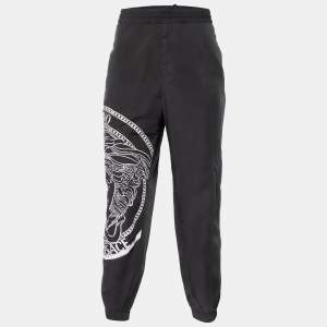 Versace Black Medusa Printed Polyester Joggers XL