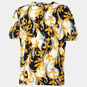 Versace Multicolor Acanthus Printed Cotton Knit T-Shirt XXL