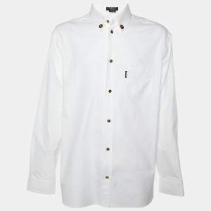 Versace White Cotton Medusa Button Detail Heritage Fit Shirt 3XL
