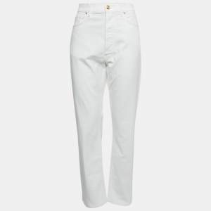 Versace White Denim Medusa Button Detailed Jeans L Waist 34"