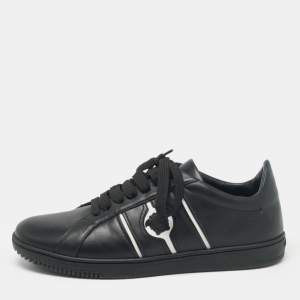 Versace Black Leather Medusa Lace Up Sneakers Size 41