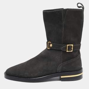 Versace Olive Green Suede Ankle Boots Size 44