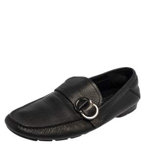 حذاء لوفرز فيرساتشي سليب أون جلد أسود مقاس 43.5