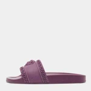 Versace Purple Rubber Medusa Slides Size 42