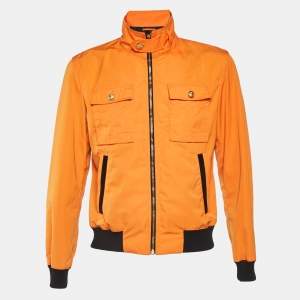 Versus Versace Orange Synthetic Bomber Jacket L