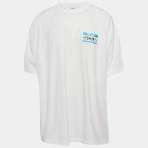 Pre Owned Vetements Limited Edition Unisex White Printed Jersey Oversized T-Shirt M