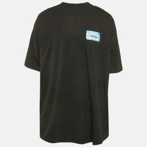 Pre Owned Vetements Limited Edition Unisex Black Printed Jersey Oversized T-Shirt M