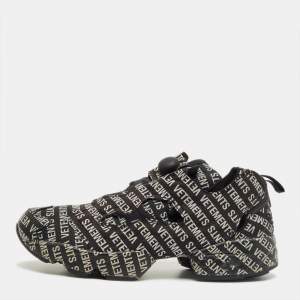 Pre Owned Vetements x Reebok Black/Grey Monogram Canvas Instapump Fury Sneakers Size 42.5