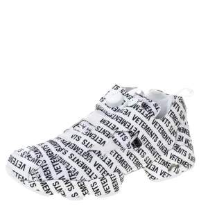 Vetements x Reebok White/Black Monogram Nylon And Fabric Instapump Fury Sneakers Size 42
