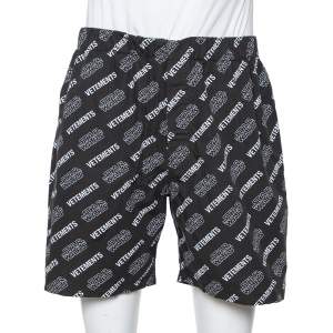 Vetements X Star Wars Black Logo Print Cotton Shorts M