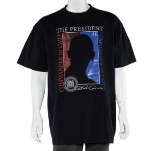 Vetements Black President Graphic Print Cotton Oversized T-Shirt S