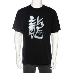 Vetements Horoscope Black Cotton Printed Dragon Zodiac T-Shirt M