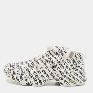 Pre Owned Vetements x Reebok White/Black Monogram Canvas Instapump Fury Sneakers Size 42.5