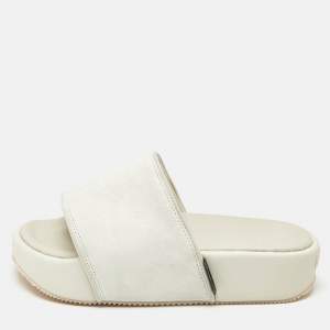 Pre Owned Y-3 Grey Suede Platform Slide Sandals Size 40.5