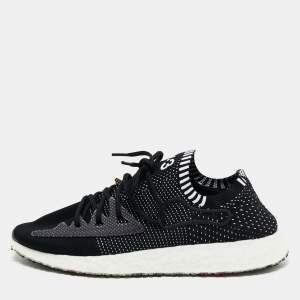 Y-3 Black/White Knit Fabric Pure Boost Sneakers Size 44 2/3