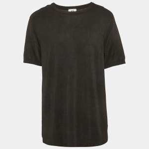مملوكة مسبقًا Y-3 Black Mesh Jersey Crew Neck T-Shirt L
