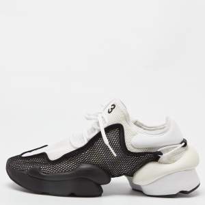 Y-3 Adidas White/Black Mesh Low Top Sneakers Size 44