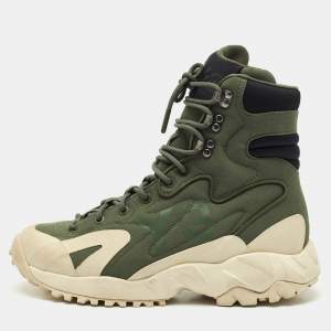Y-3 x Adidas Shadow Green Fabric and Leather Notoma Sneakers Size 40