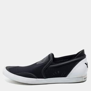 Y-3 Black Fabric and Leather Slip on Sneakers Size 42 2/3