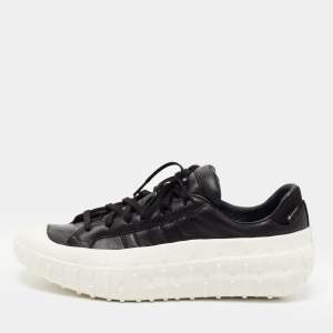 Y-3 x Adidas Black/White Leather Gr.1p Low Gtx Sneakers Size 45.5