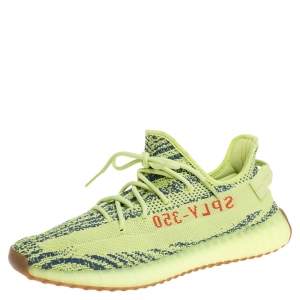Yeezy x Adidas Green Cotton Knit Semi Frozen Boost 350 V2 Sneakers Size 47 1/3