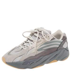 Adidas Yeezy Boost 700 V2 Geode Multicolor Nubuck And Suede Lace Up Sneakers Size 44