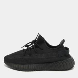 Adidas x Yeezy Black Cotton Knit Boost 350 V2 Sneakers Size 46 2/3