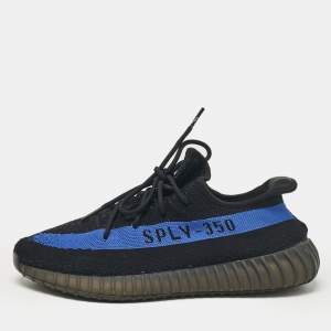 Yeezy x Adidas Black/Blue Knit Fabric Boost 350 V2 Dazzling Blue Sneakers Size 47 2/3