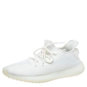 Yeezy x Adidas White Cotton Knit Boost 350 V2 Cream White Sneakers Size 44.5