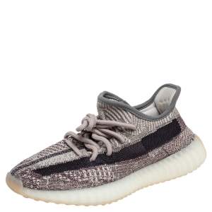 Yeezy x Adidas Grey/Brown Knit Fabric And Mesh Boost 350 V2 Zyon Sneakers Size 371/3