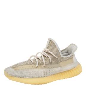 Adidas x Yeezy White/Beige Knit Fabric And Net Yeezy 350 V2 Natural Size 47 1/3 