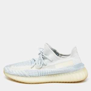 Yeezy x Adidas Pale Green Knit Fabric Boost 350 V2 Cloud White Non Reflective Sneakers Size 46 2/3