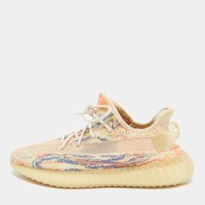 Pre Owned Yeezy x Adidas Multicolor Knit Fabric Boost 350 V2 MX Oat Sneakers 46 2/3