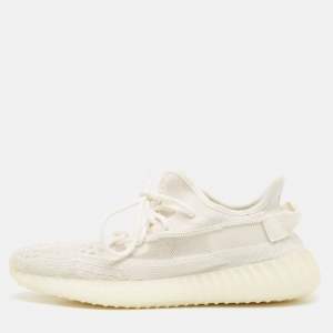 Yeezy x Adidas Off White Knit Fabric Boost 350 V2 Bone Sneakers Size 43 1/3