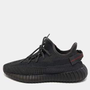 Yeezy x Adidas Black Knit Fabric Boost 350 V2 Black (Non-Reflective) Sneakers Size 41 1/3