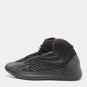 Yeezy x Adidas Black Mesh and Neoprene QNTM Onyx Sneakers Size 43 1/3
