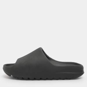Pre Owned Yeezy x Adidas Black Rubber Onyx Slides Size 44.5