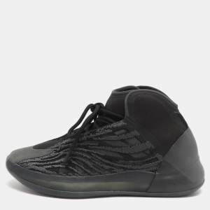مملوكة مسبقًا Yeezy x Adidas QNTM Onyx Size 44 Black Neoprene and Mesh High Top Sneakers