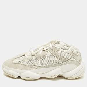 مملوكة مسبقًا Yeezy x Adidas 500 Bone White Size 40 2/3 White Mesh and Suede Low Top Sneakers